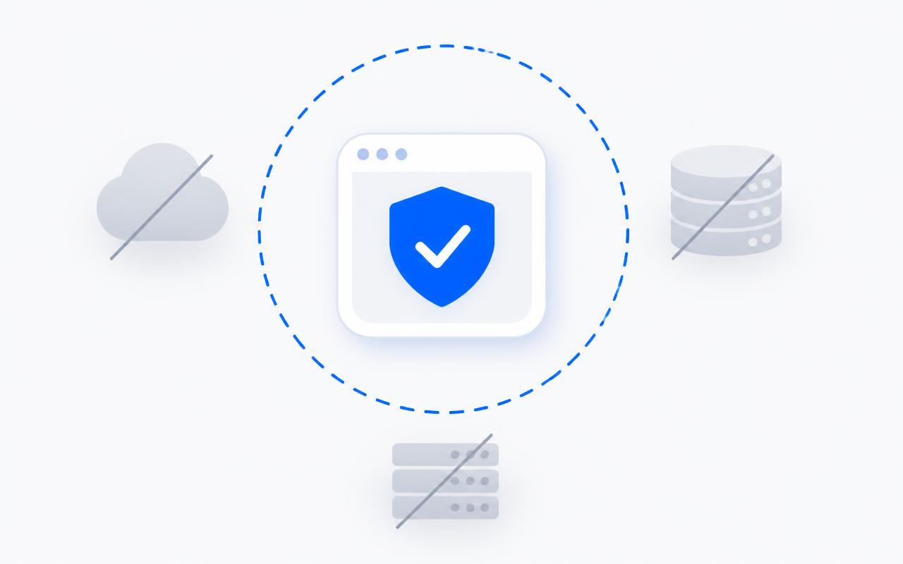 Private by design: capture, edit, and export happen entirely inside your browser